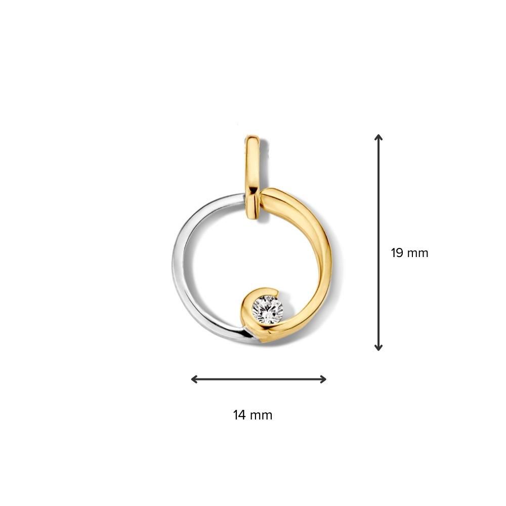 Hanger bicolor zirkonia - Afbeelding 2