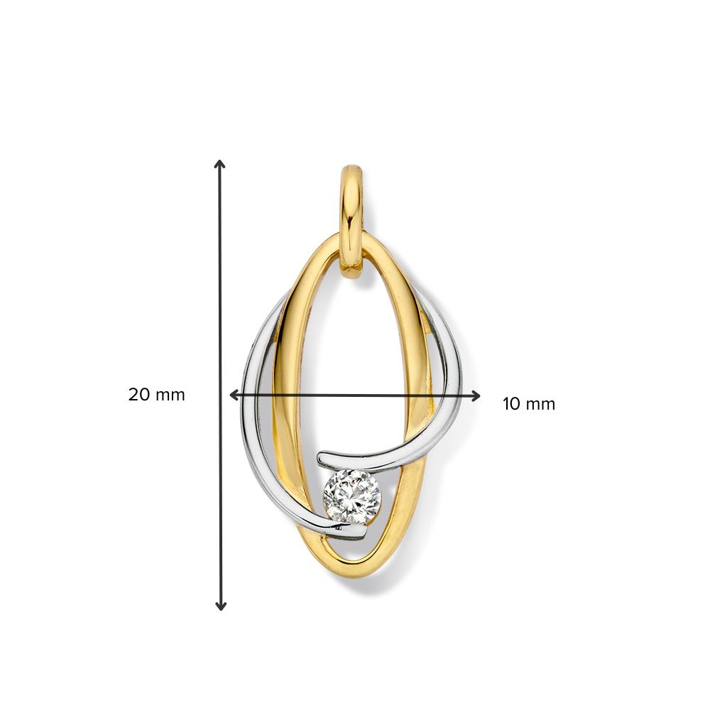 Hanger bicolor zirkonia - Afbeelding 2