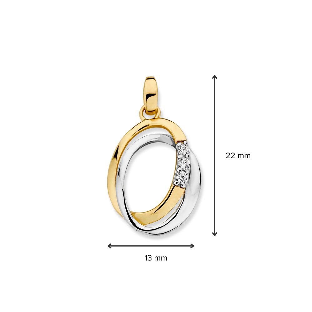Hanger bicolor zirkonia - Afbeelding 2