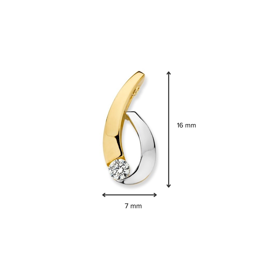 Hanger bicolor zirkonia - Afbeelding 2
