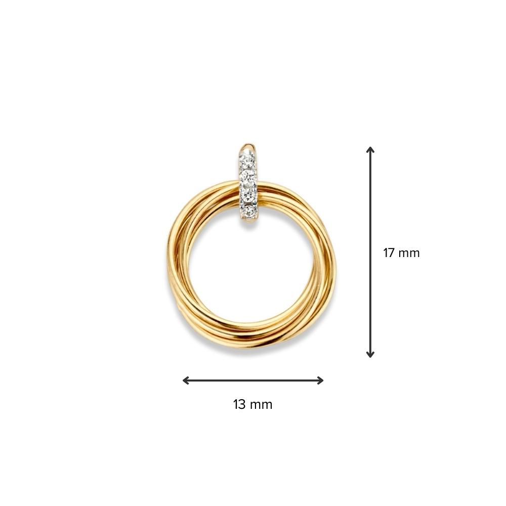 Hanger geelgoud zirkonia - Afbeelding 2