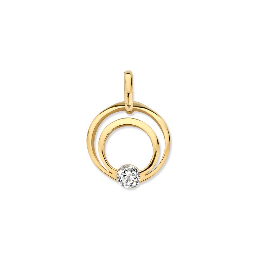 Hanger geelgoud zirkonia