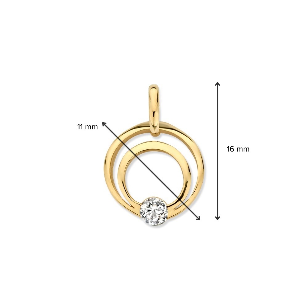 Hanger geelgoud zirkonia - Afbeelding 2