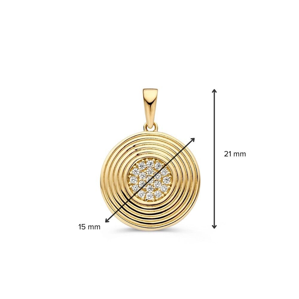 Hanger geelgoud zirkonia - Afbeelding 2