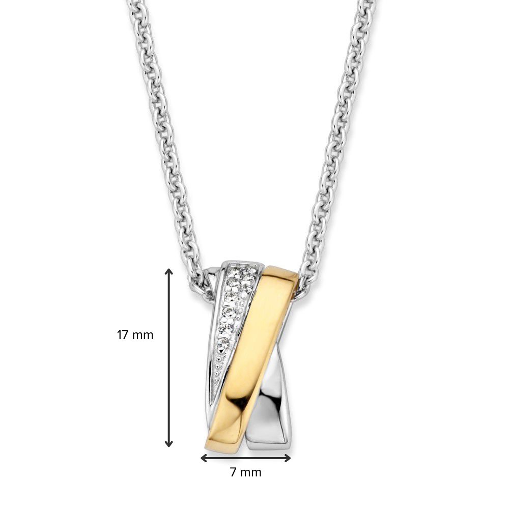 Hanger zilver/goud zirkonia - Afbeelding 2