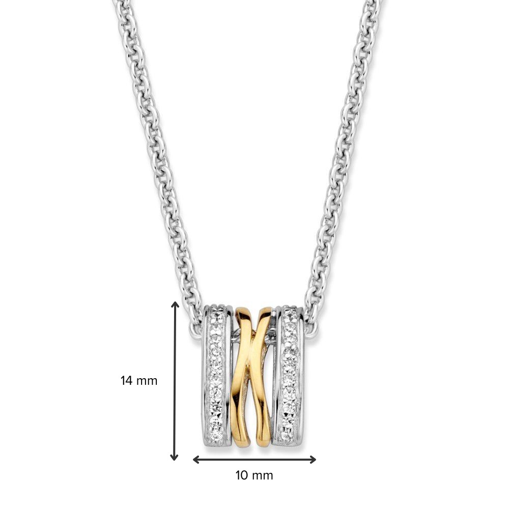Hanger zilver/goud zirkonia - Afbeelding 2