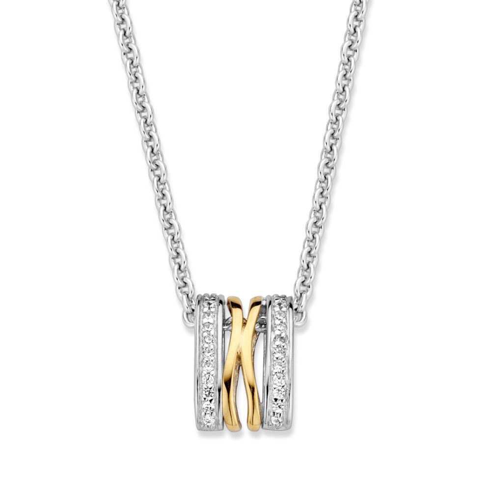 Hanger zilver/goud zirkonia