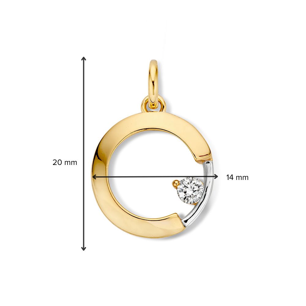 Hanger bicolor zirkonia - Afbeelding 2