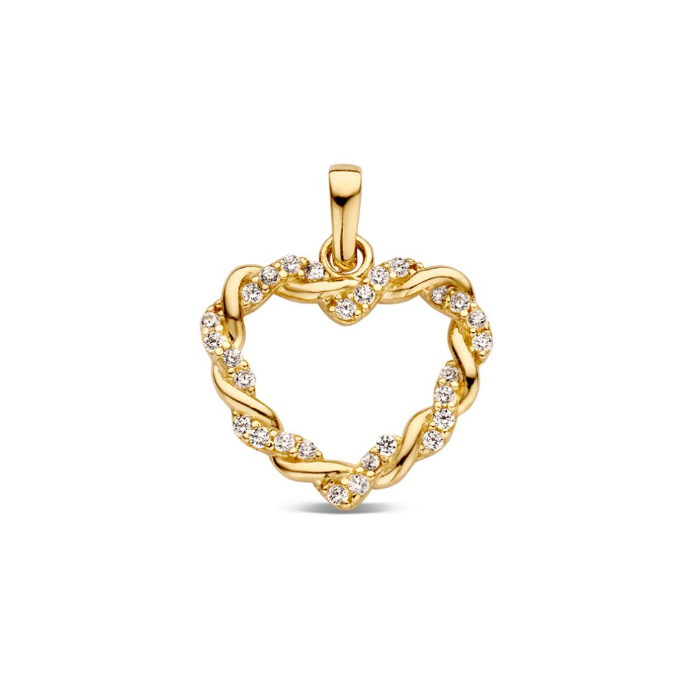 Hanger geelgoud zirkonia