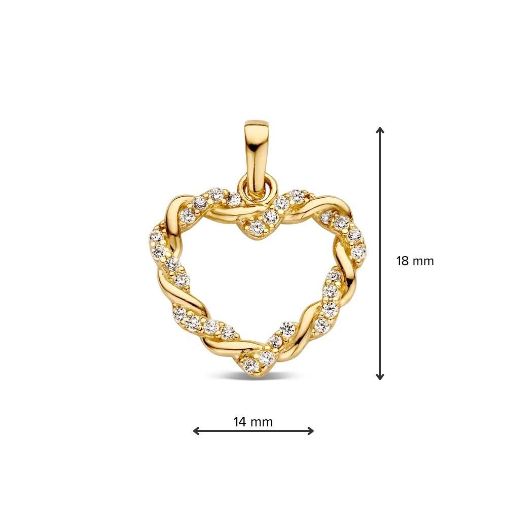 Hanger geelgoud zirkonia - Afbeelding 2