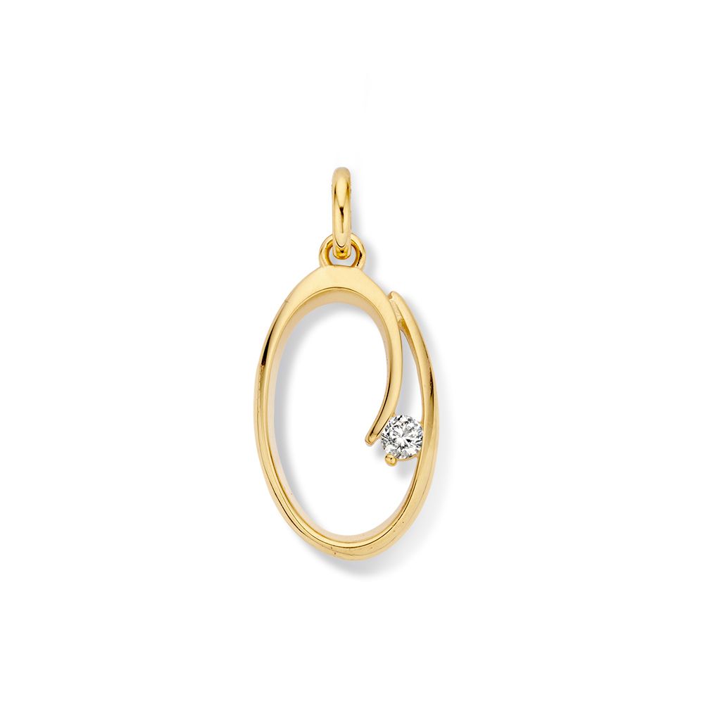 Hanger geelgoud zirkonia