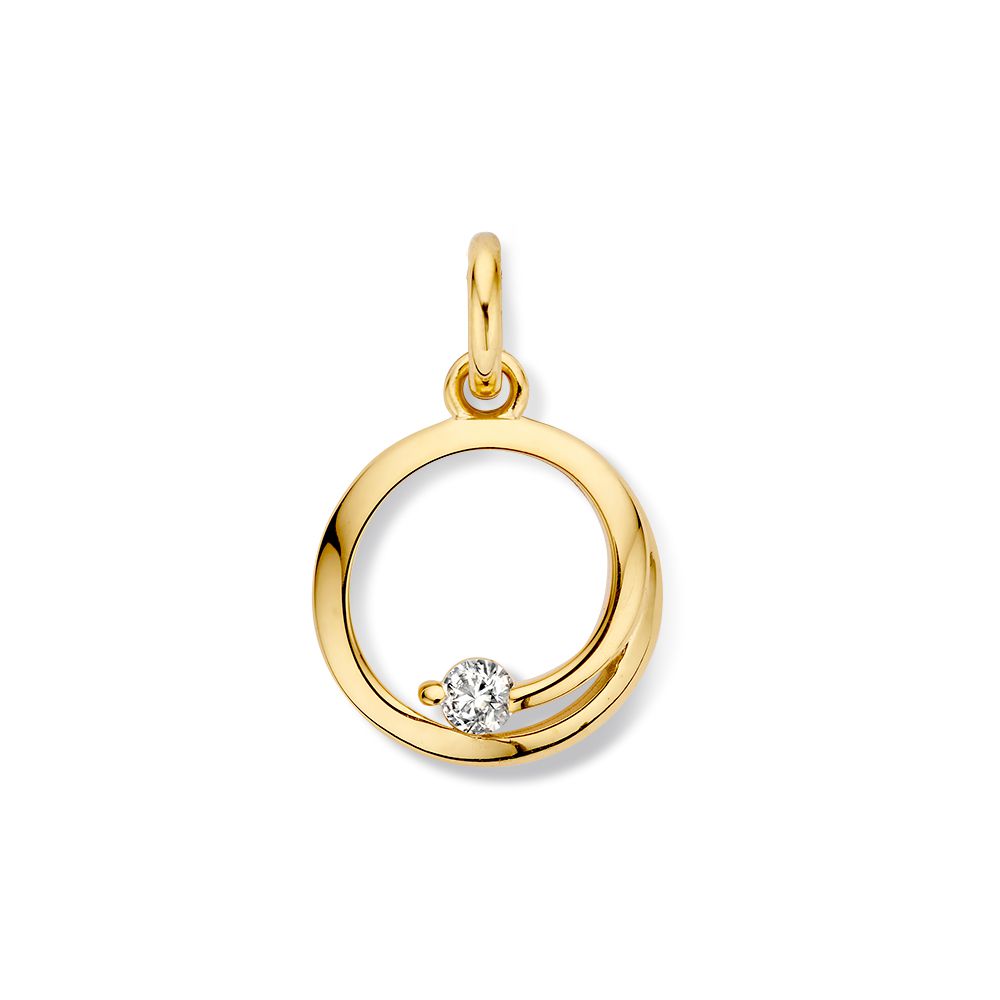 Hanger geelgoud zirkonia
