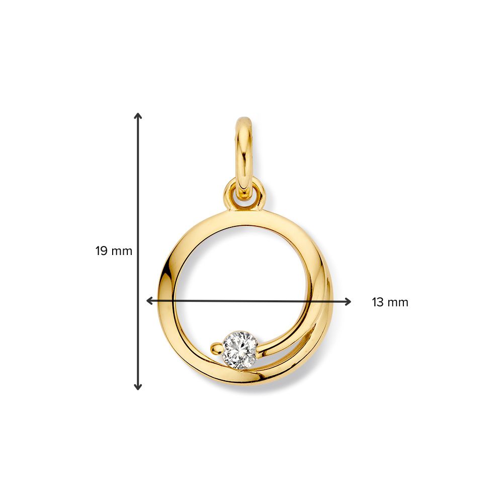 Hanger geelgoud zirkonia - Afbeelding 2