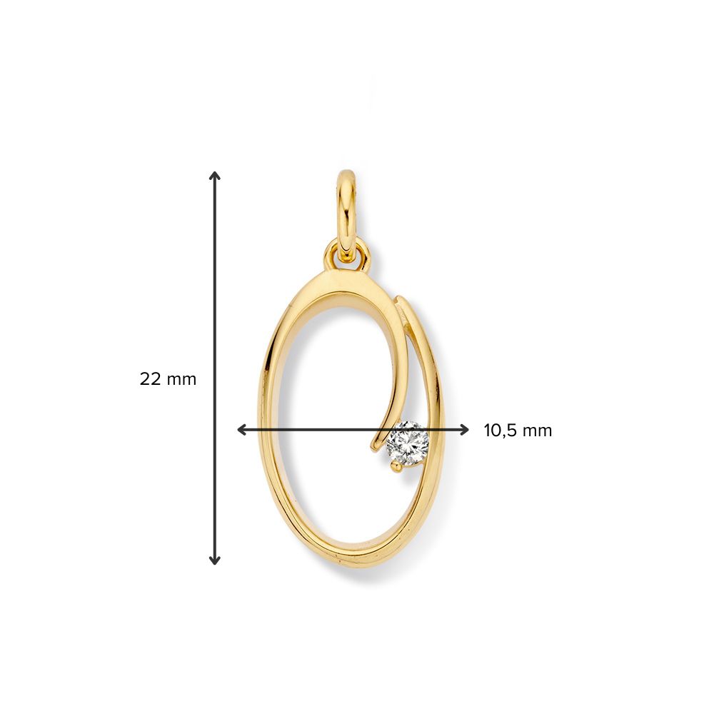 Hanger geelgoud zirkonia - Afbeelding 2
