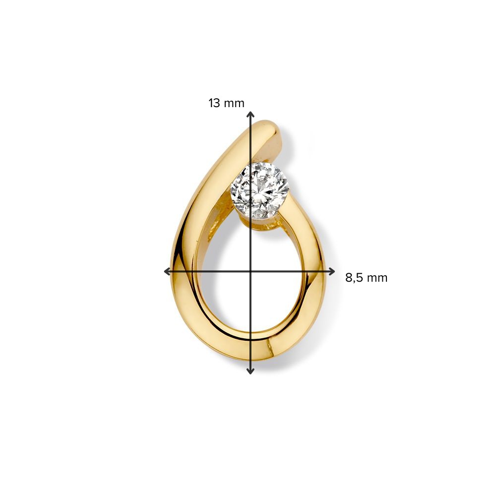 Hanger geelgoud zirkonia - Afbeelding 2