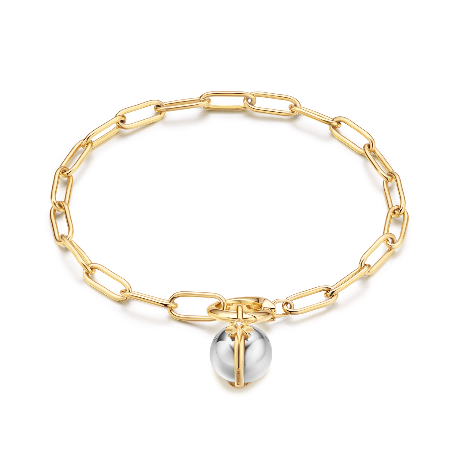 Gold Link Charm Chain Connector Bracelet - Afbeelding 2