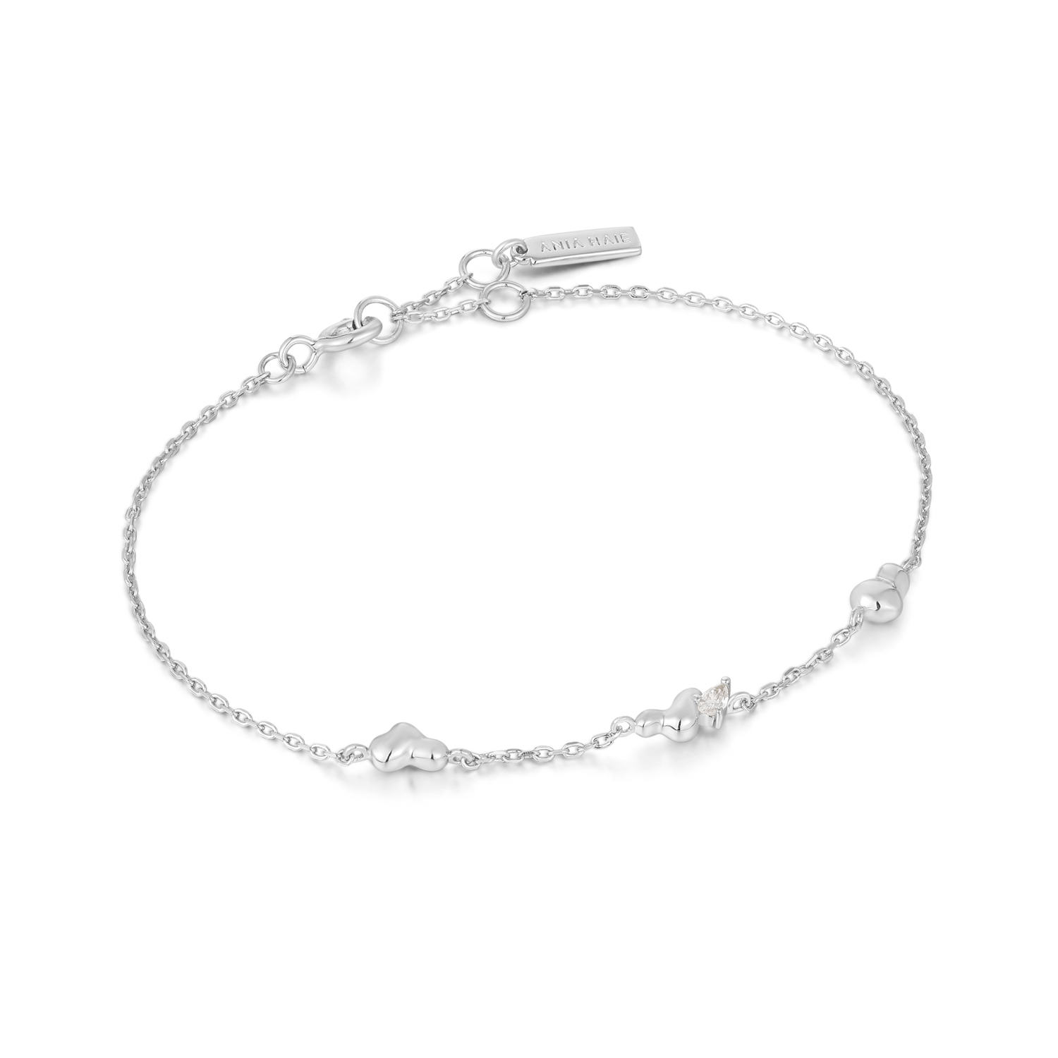 Silver Twisted Wave Chain Bracelet M