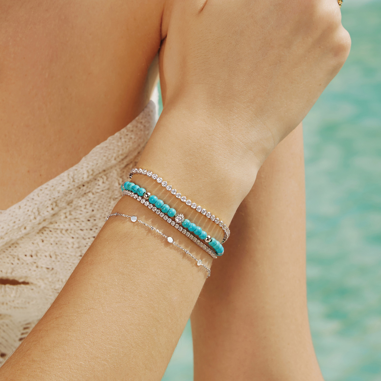 Silver Disc Station Bracelet S - Afbeelding 2