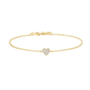 Gold Sweetheart Pave Bracelet S