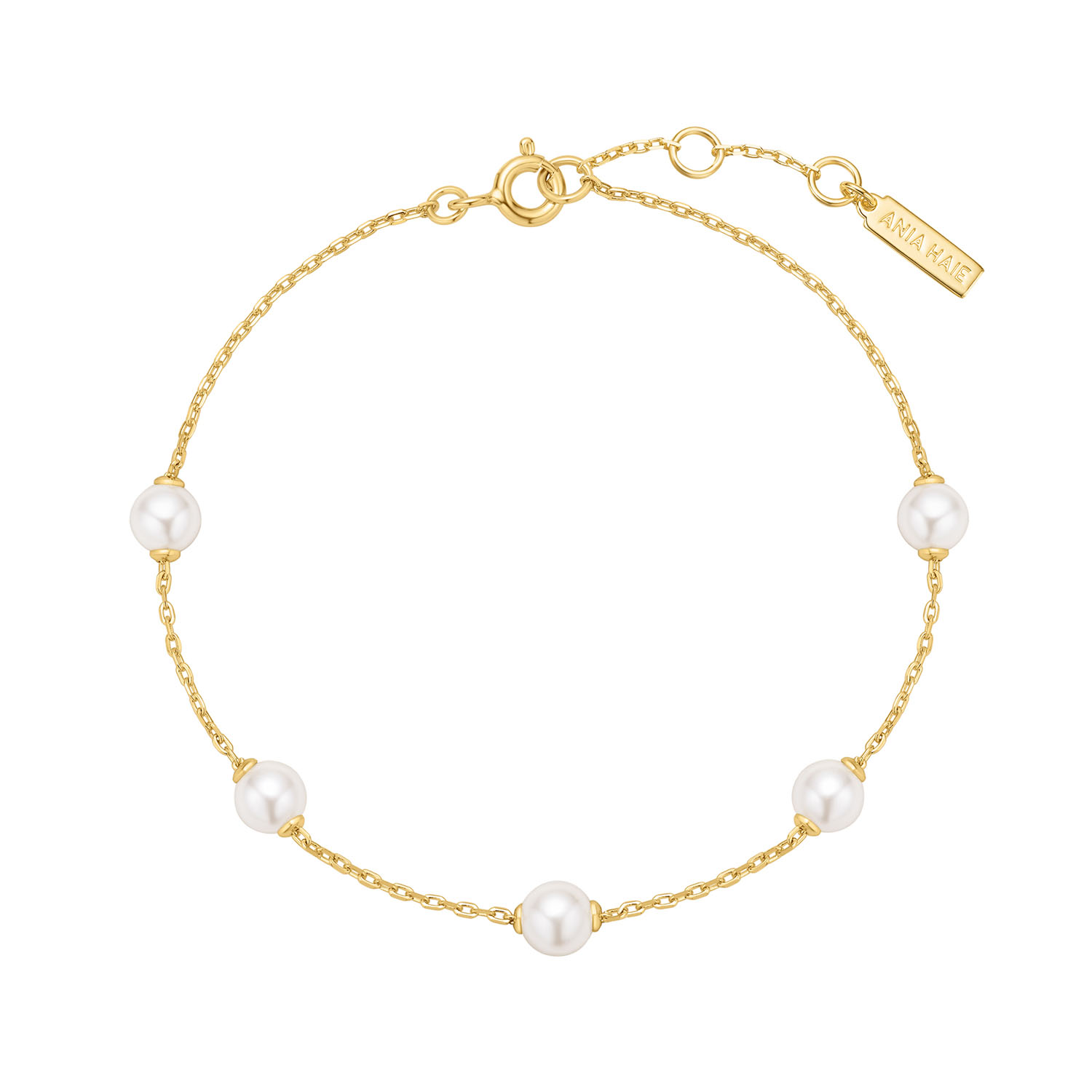 Gold Pearl Station Bracelet S - Afbeelding 2