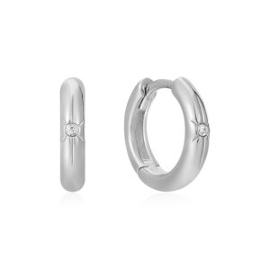 Zilver Star Huggie Hoop Earrings