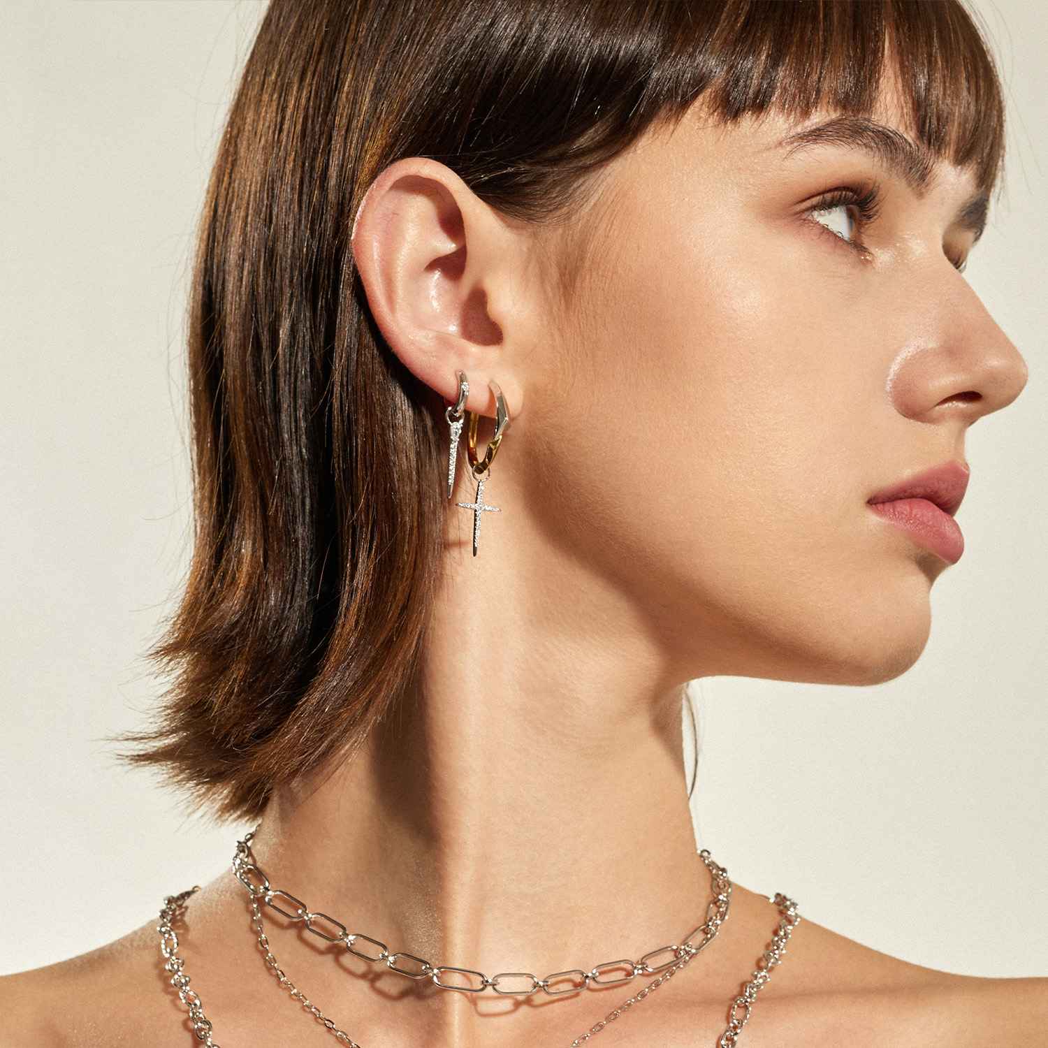 Zilver Star Huggie Hoop Earrings - Afbeelding 3