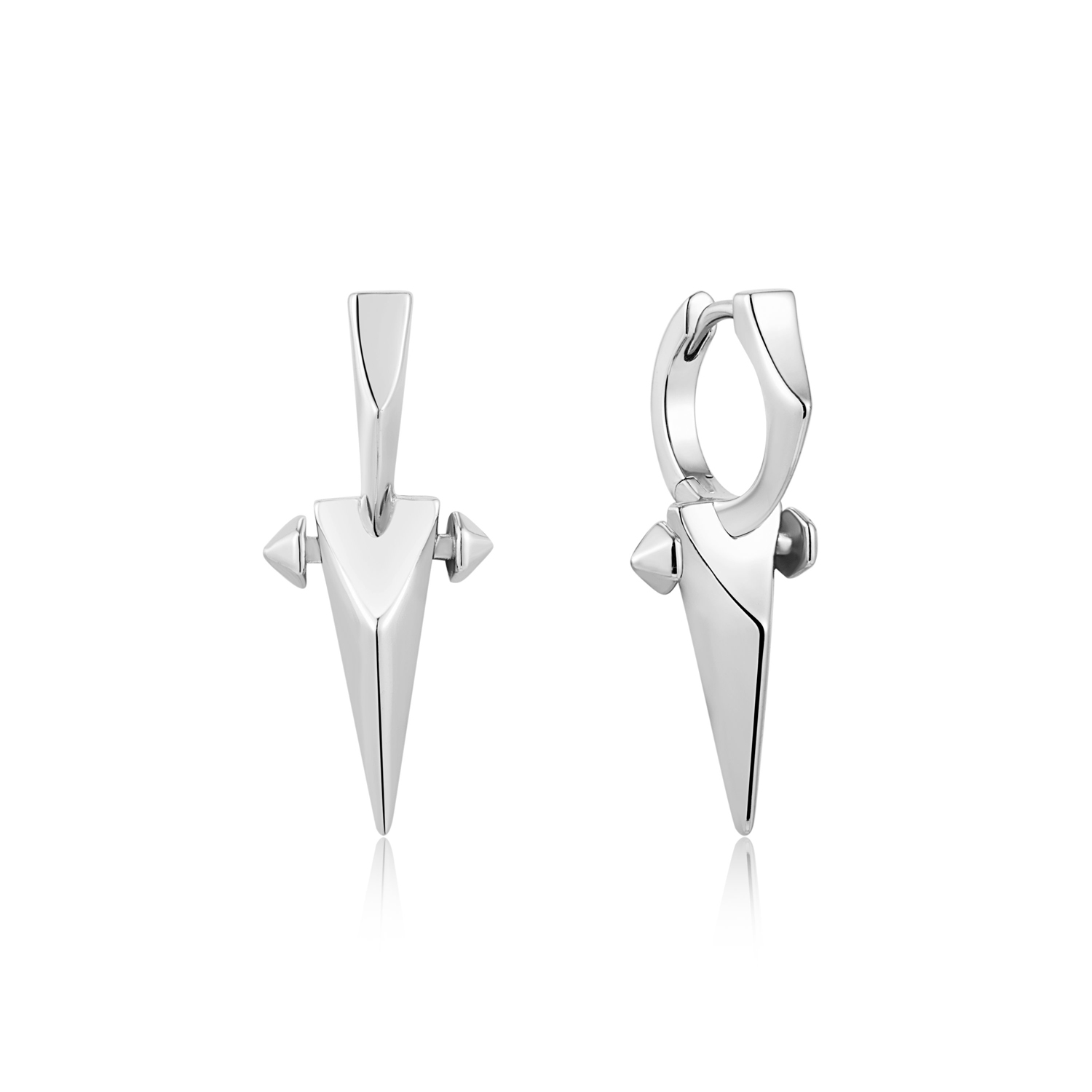 Silver Point Huggie Hoop Earrings S