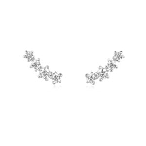 Miss Twinkle Silver Sparkle Climber Studs