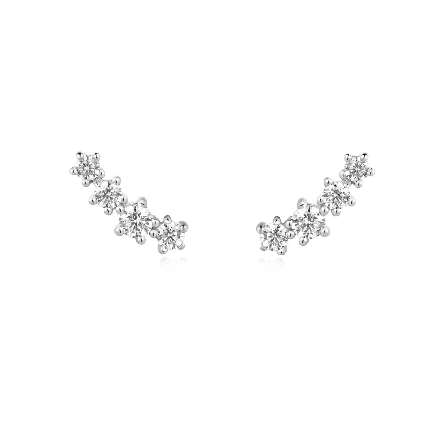 Miss Twinkle Silver Sparkle Climber Studs