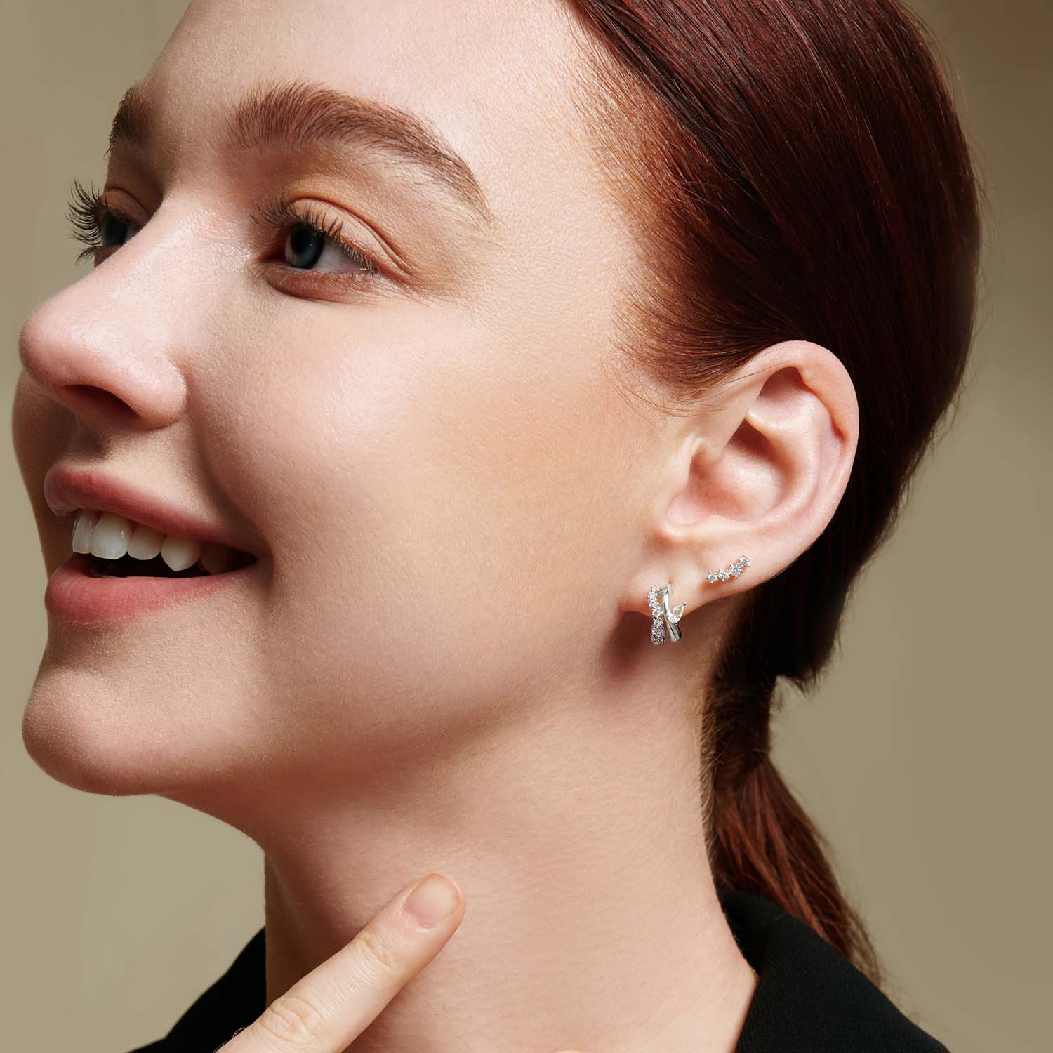Miss Twinkle Silver Sparkle Climber Studs - Afbeelding 3