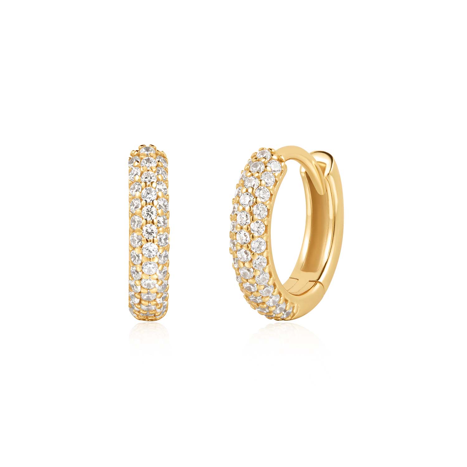 Heart Hunter Gold Pavé Huggies - Afbeelding 3