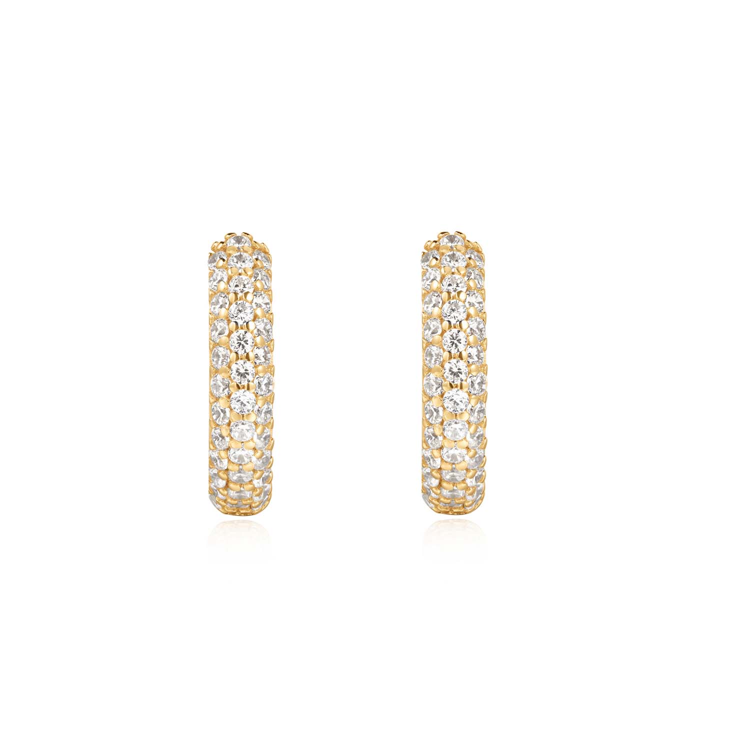 Heart Hunter Gold Pavé Huggies