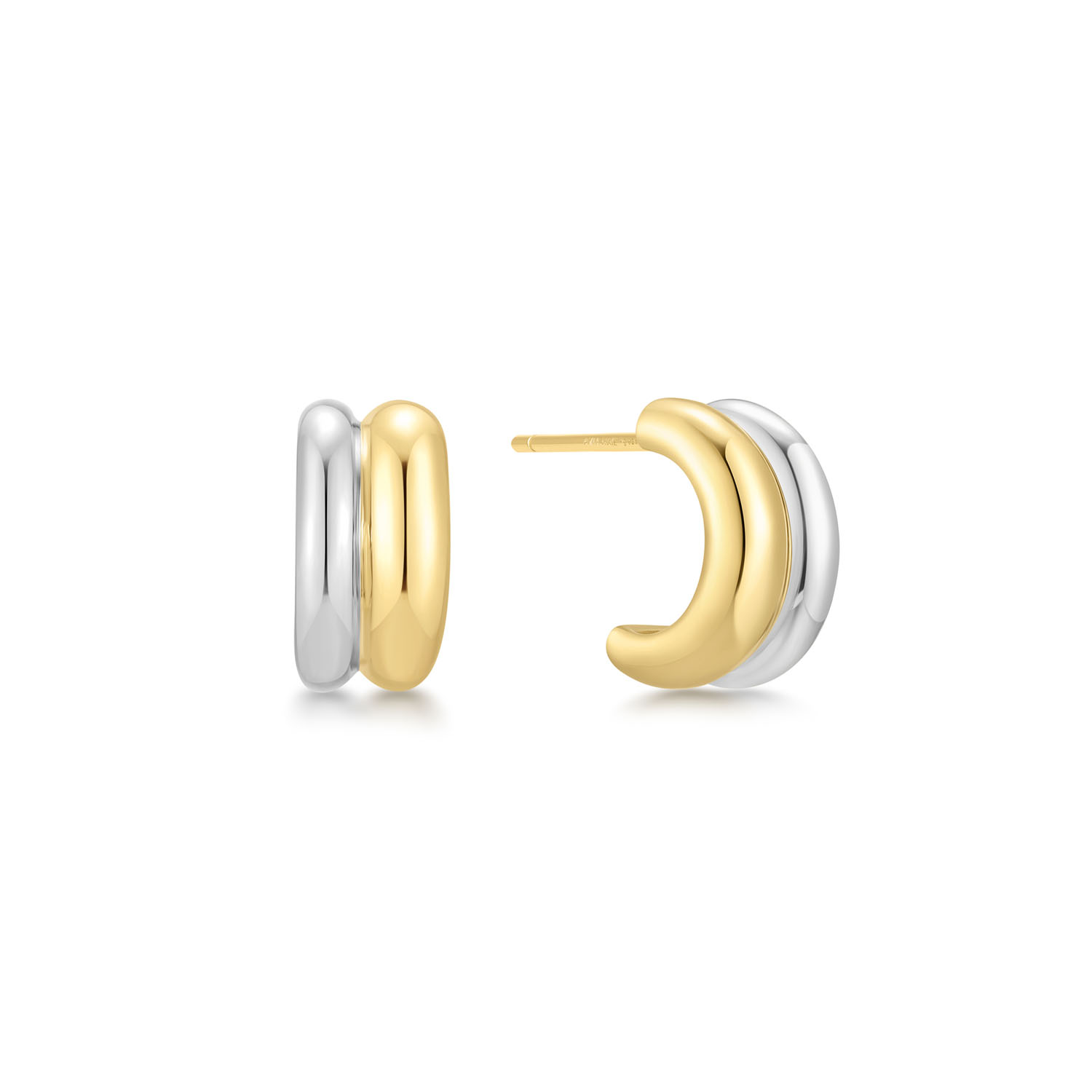 Two-Tone Duet Mixed Hoop Ear. E