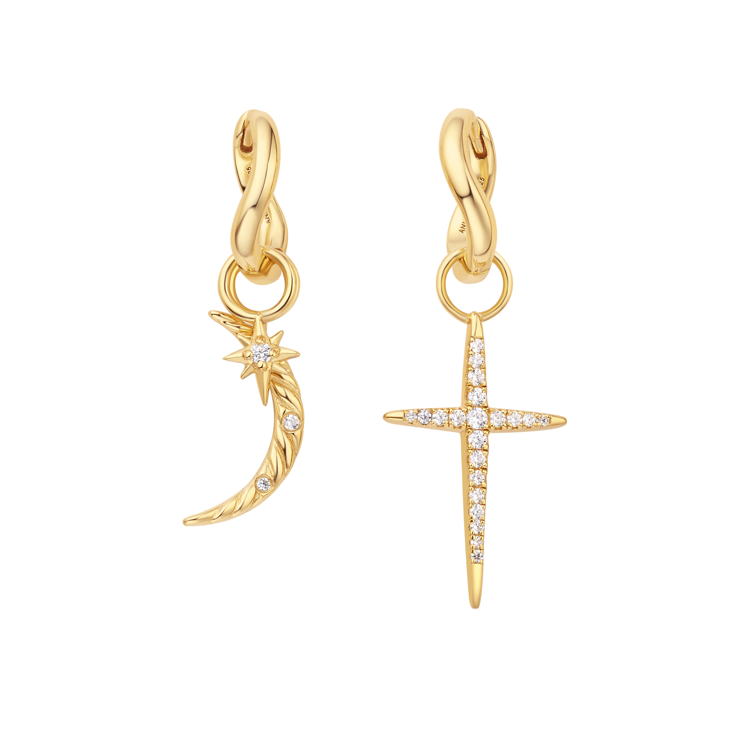 Gold Moon Earring Charm - Afbeelding 2