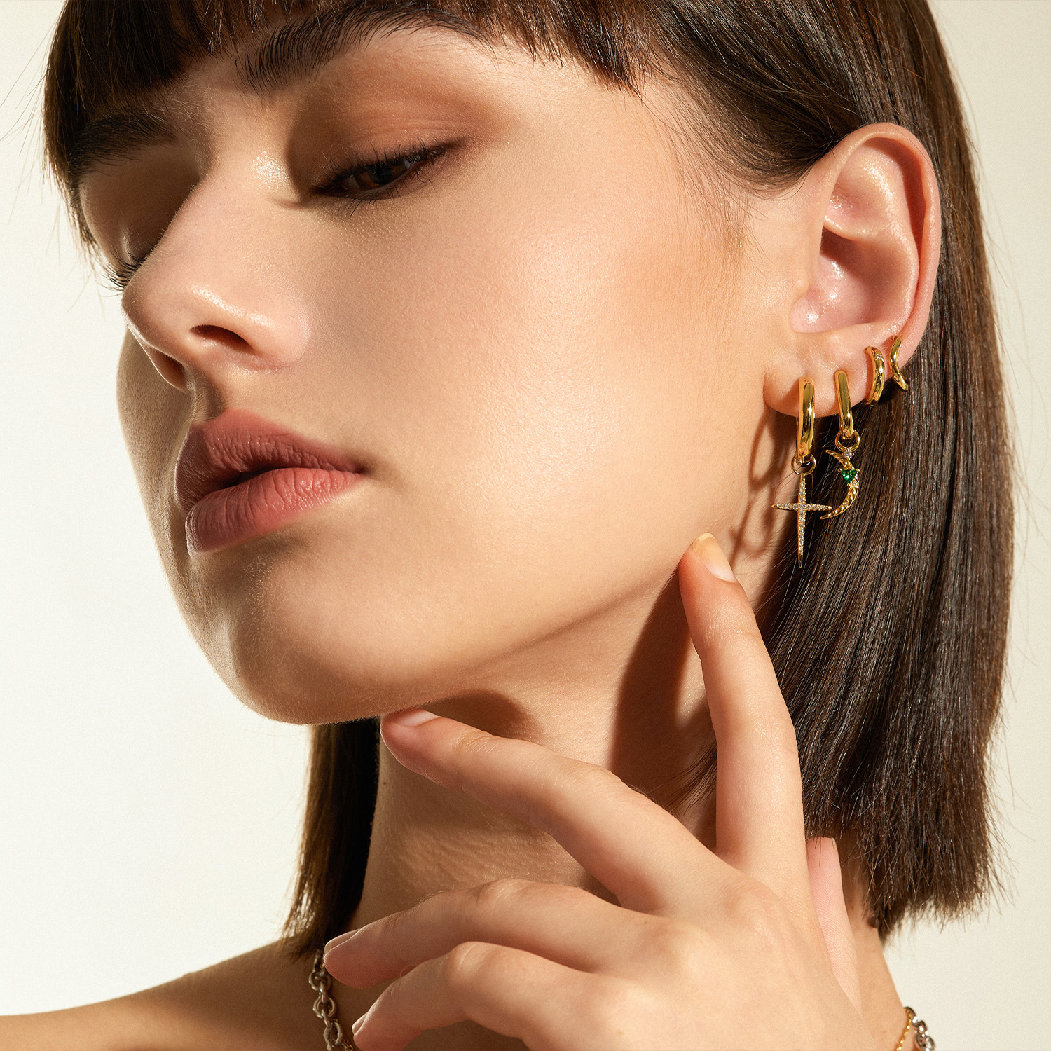 Gold Moon Earring Charm - Afbeelding 3