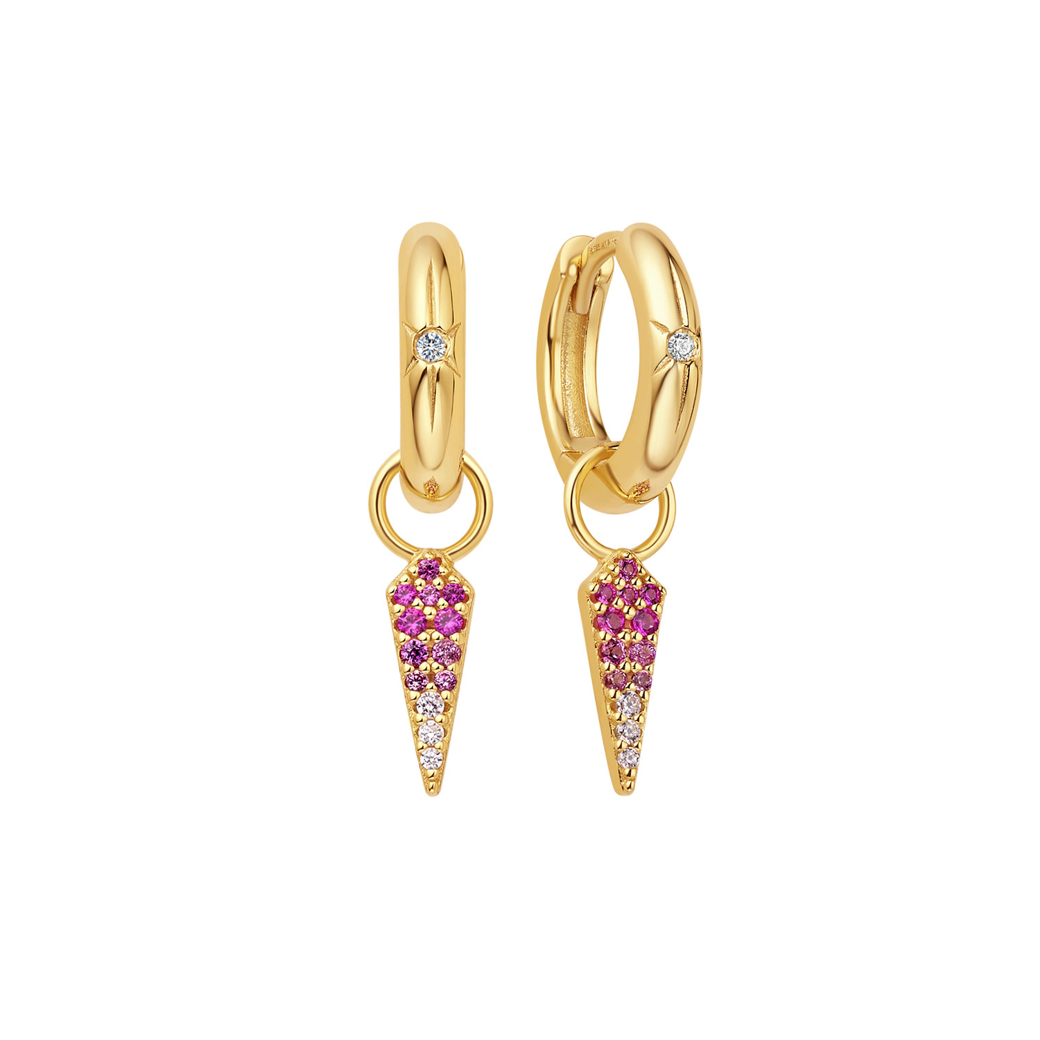 Gold Ombré Pink Earring Charm