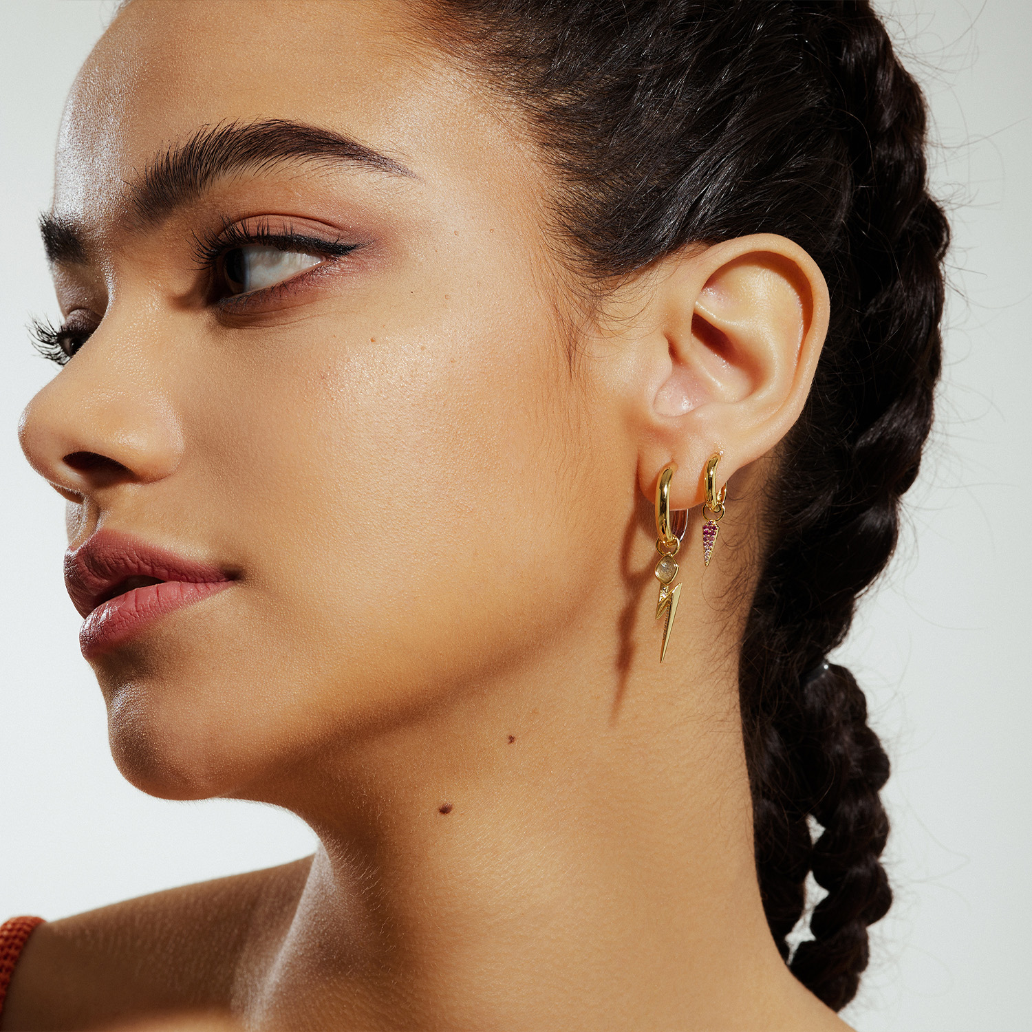 Gold Ombré Pink Earring Charm - Afbeelding 3
