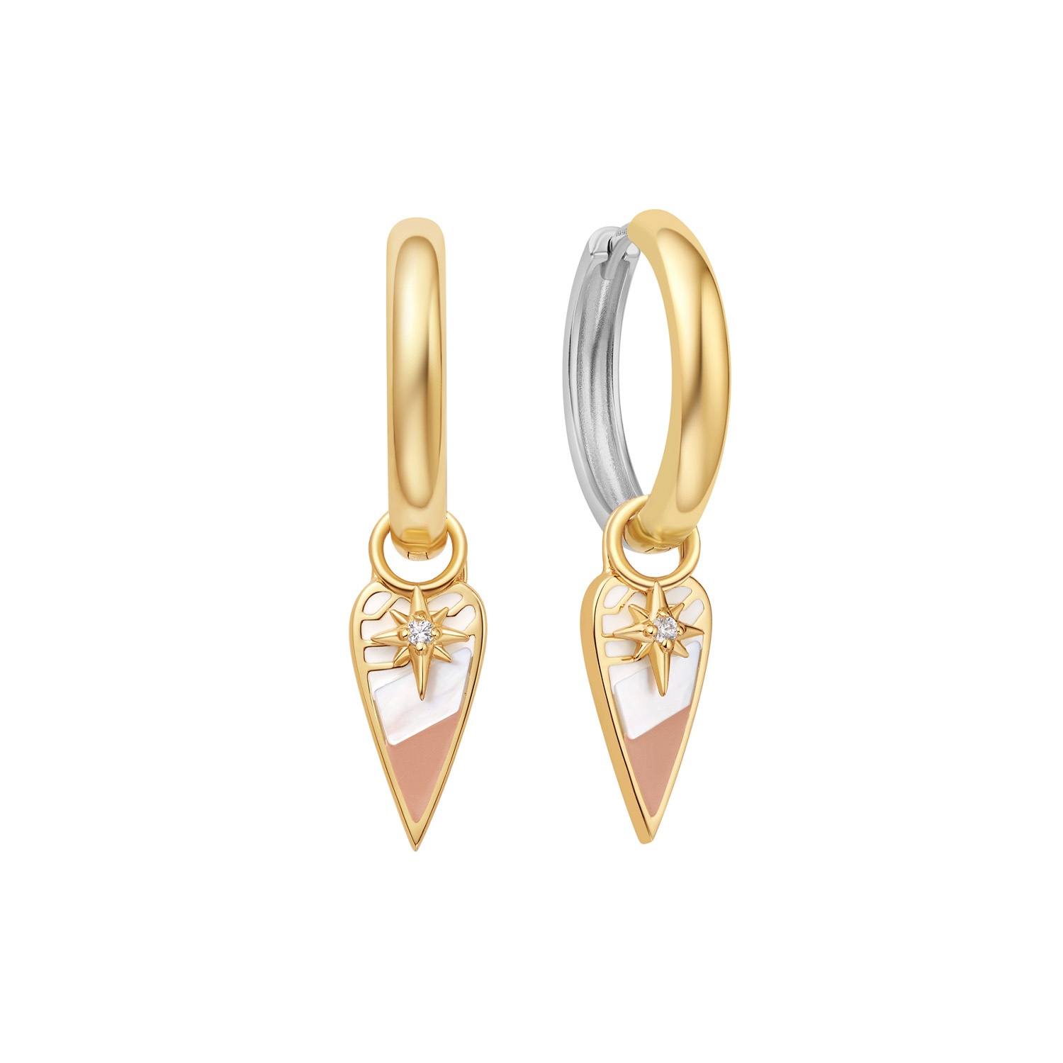 Gold Heart Earring Charm - Afbeelding 2