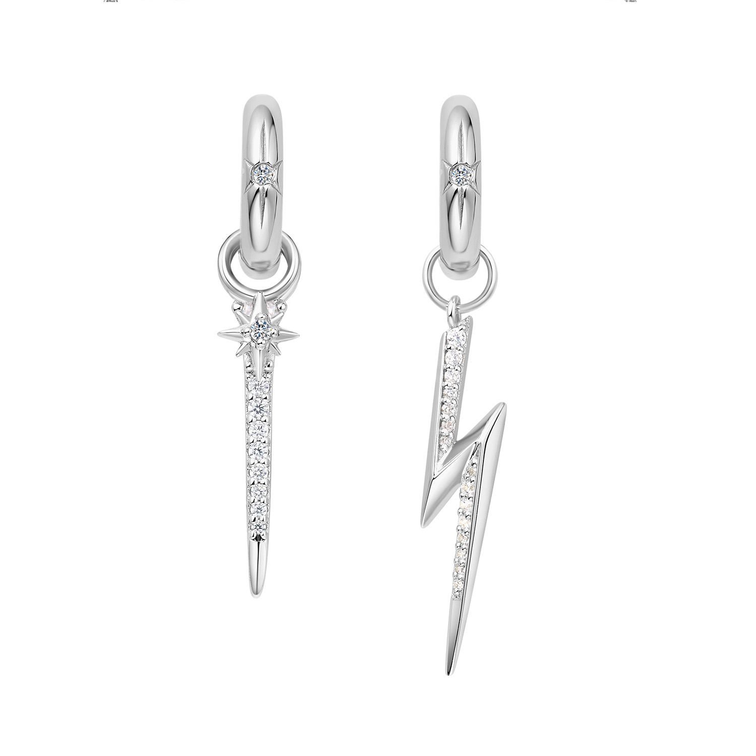Zilver Lightning Earring Charm - Afbeelding 2