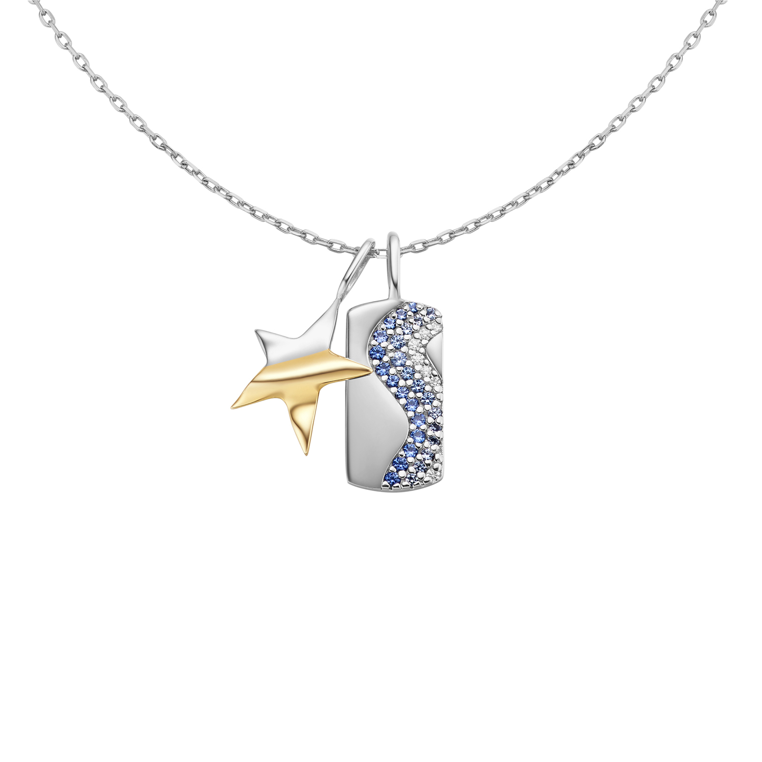 Silver Mini Link Charm Chain Necklace - Afbeelding 2