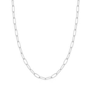 Silver Link Charm Chain Necklace