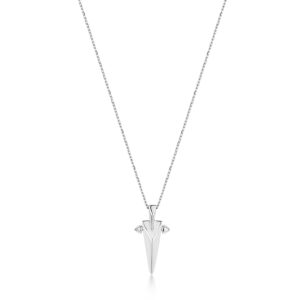 Silver Geometric Point Necklace M
