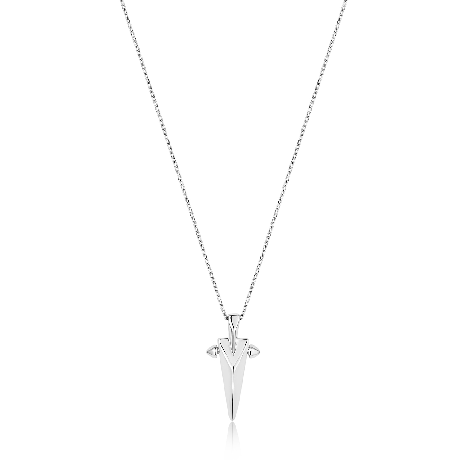 Silver Geometric Point Necklace M