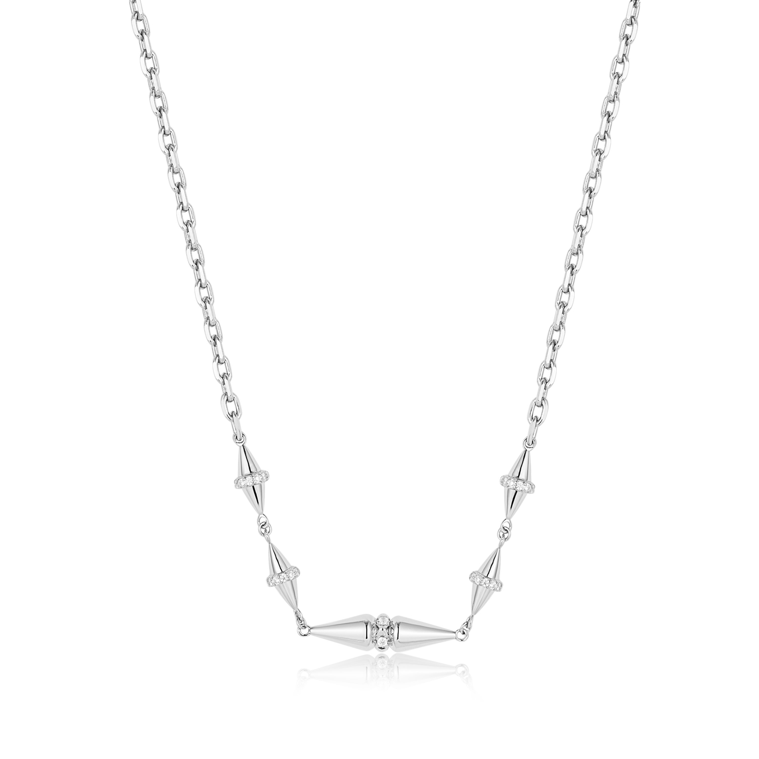 Silver Geometric Chain Necklace M