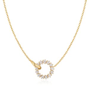 Miss Twinkle Gold Interlinked Circles Pavé Necklace