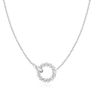 Miss Twinkle Silver Interlinked Circles PavƩ Necklace
