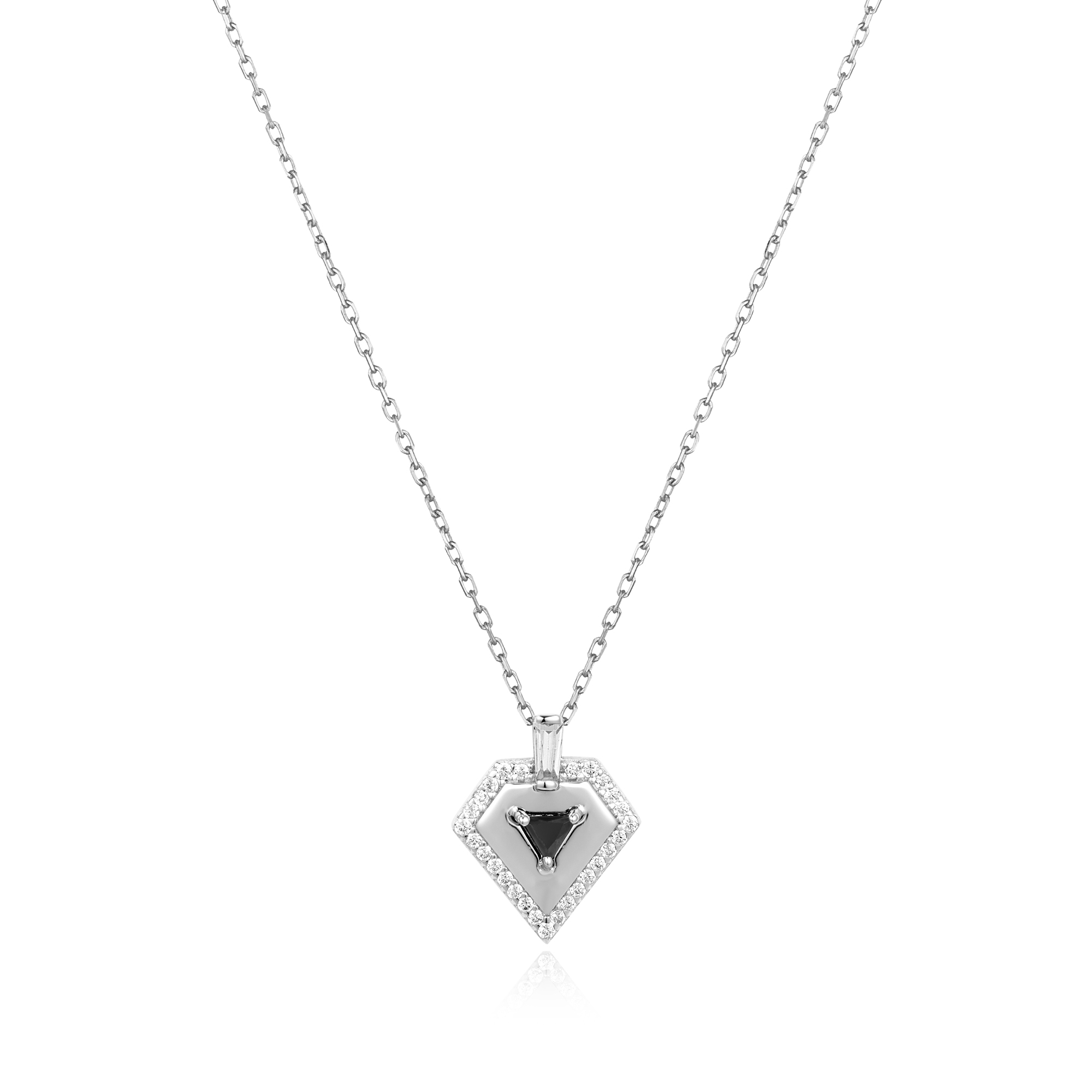 Silver Geometric Necklace M