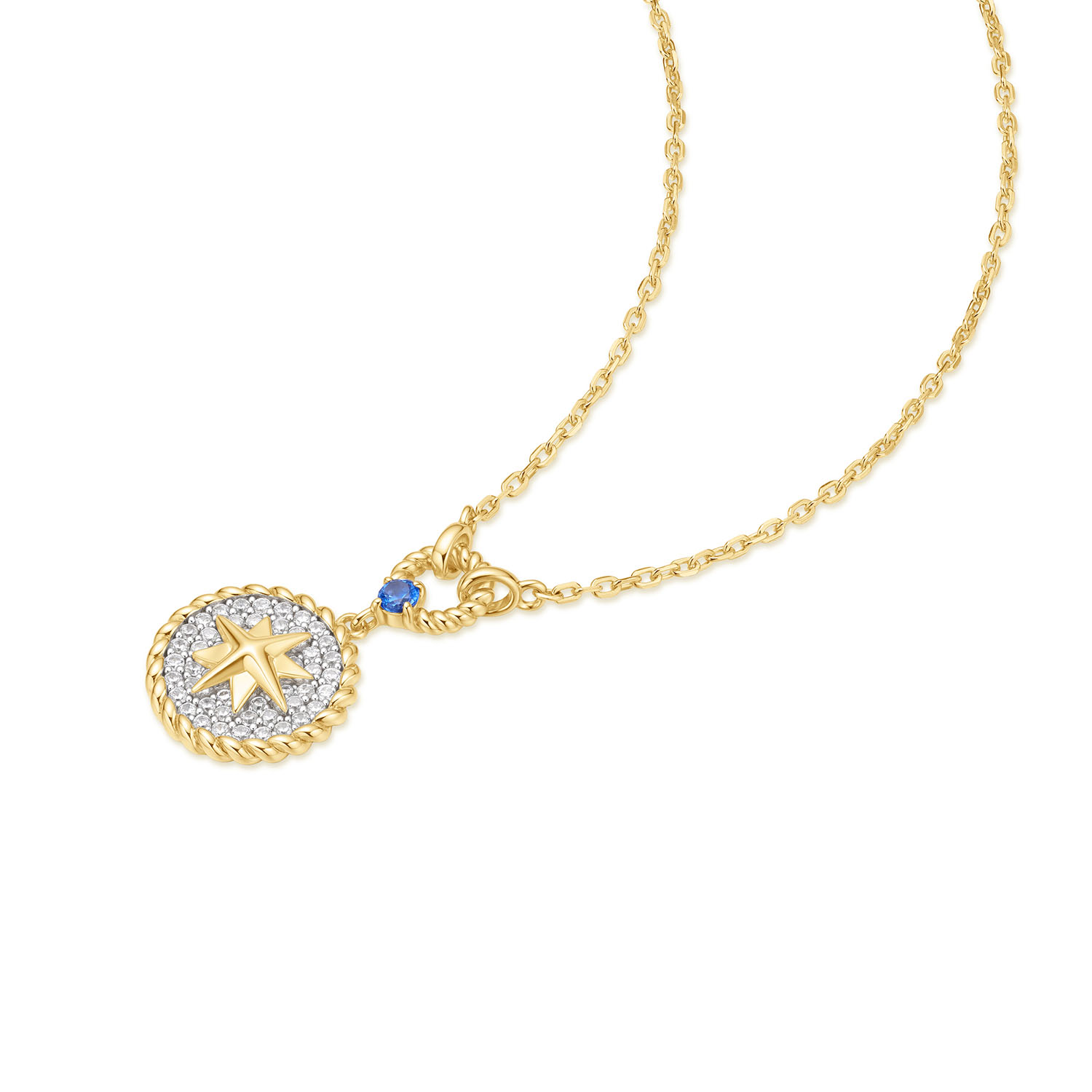Two-Tone Star Signet Necklace S - Afbeelding 2