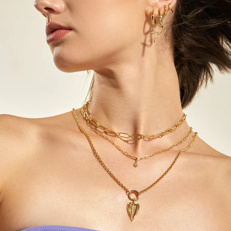 Gold Link Charm Chain Necklace - Afbeelding 3