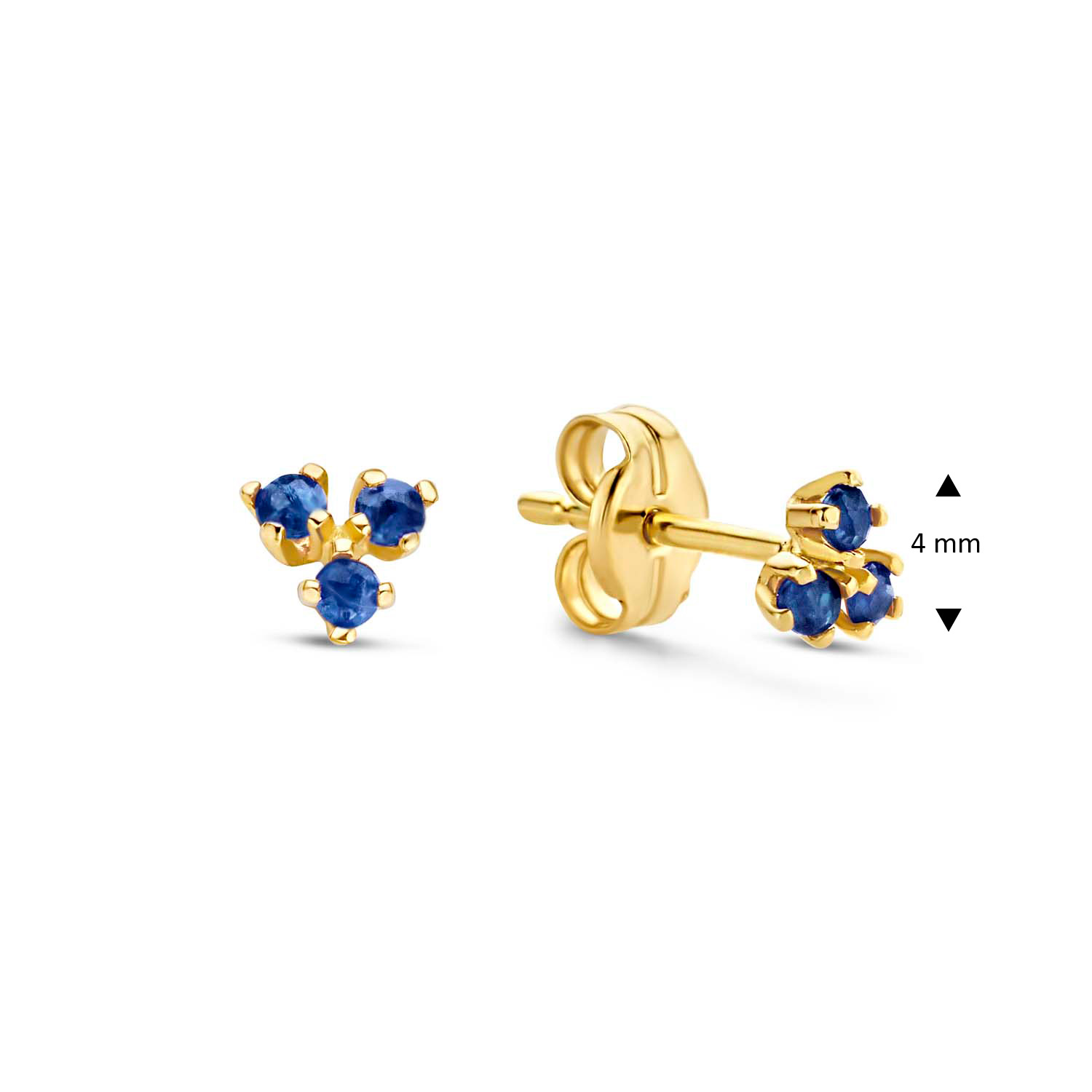 Triangle Sapphire Studs - Afbeelding 2